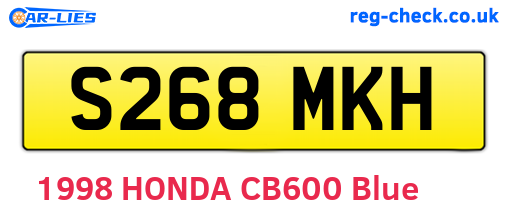 S268MKH are the vehicle registration plates.