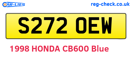 S272OEW are the vehicle registration plates.