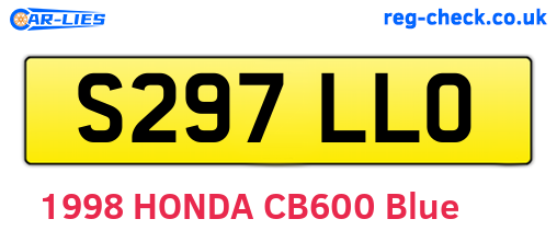 S297LLO are the vehicle registration plates.