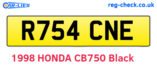 R754CNE are the vehicle registration plates.