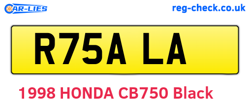 R75ALA are the vehicle registration plates.