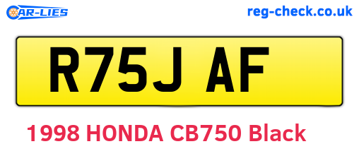 R75JAF are the vehicle registration plates.