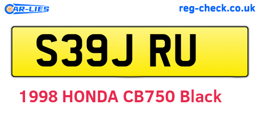 S39JRU are the vehicle registration plates.