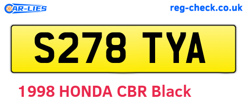 S278TYA are the vehicle registration plates.