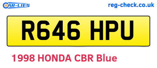 R646HPU are the vehicle registration plates.
