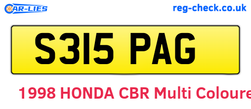 S315PAG are the vehicle registration plates.