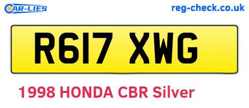 R617XWG are the vehicle registration plates.