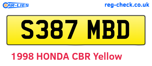 S387MBD are the vehicle registration plates.