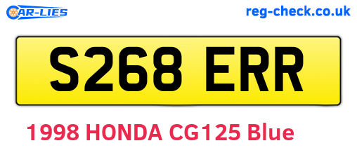 S268ERR are the vehicle registration plates.