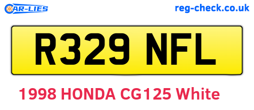 R329NFL are the vehicle registration plates.