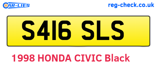 S416SLS are the vehicle registration plates.