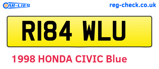 R184WLU are the vehicle registration plates.