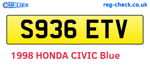 S936ETV are the vehicle registration plates.