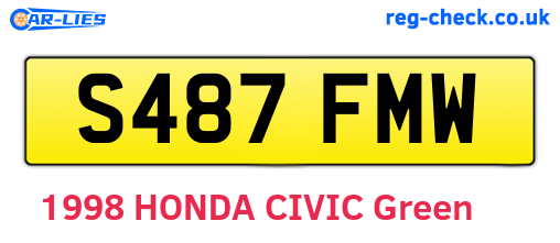 S487FMW are the vehicle registration plates.