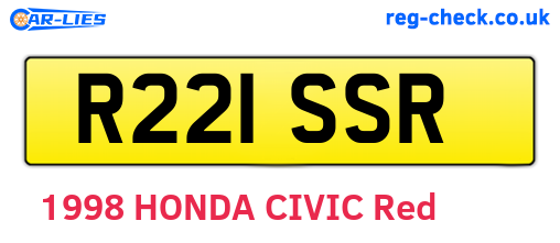 R221SSR are the vehicle registration plates.