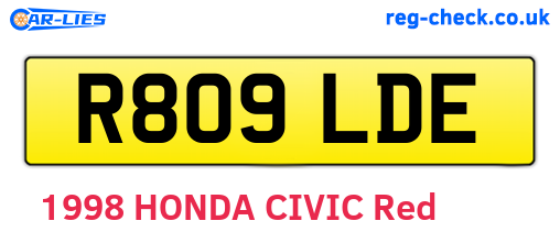 R809LDE are the vehicle registration plates.