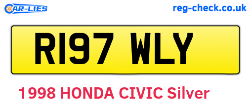 R197WLY are the vehicle registration plates.