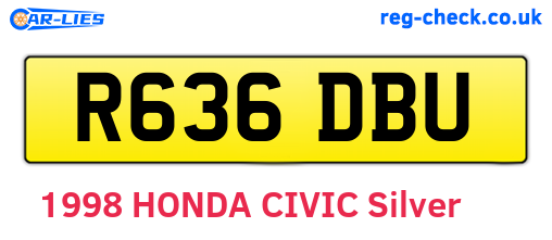 R636DBU are the vehicle registration plates.