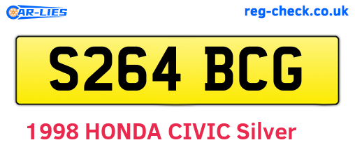 S264BCG are the vehicle registration plates.