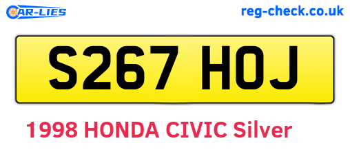 S267HOJ are the vehicle registration plates.