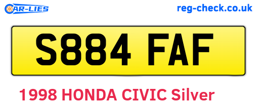 S884FAF are the vehicle registration plates.