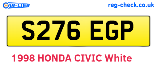 S276EGP are the vehicle registration plates.