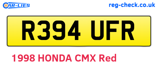 R394UFR are the vehicle registration plates.