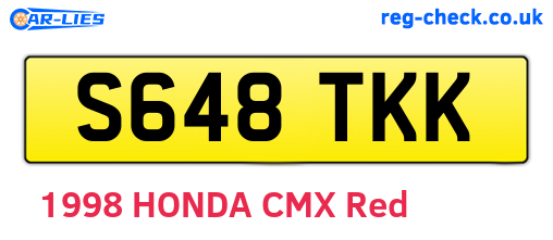 S648TKK are the vehicle registration plates.