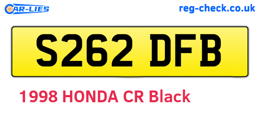 S262DFB are the vehicle registration plates.