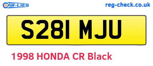 S281MJU are the vehicle registration plates.