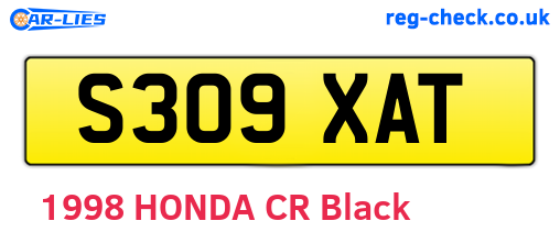 S309XAT are the vehicle registration plates.