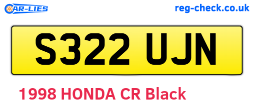 S322UJN are the vehicle registration plates.