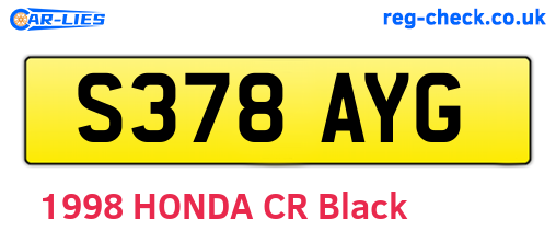 S378AYG are the vehicle registration plates.