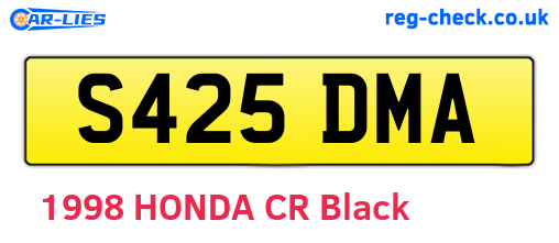 S425DMA are the vehicle registration plates.
