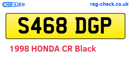 S468DGP are the vehicle registration plates.