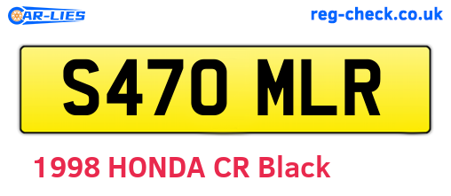 S470MLR are the vehicle registration plates.