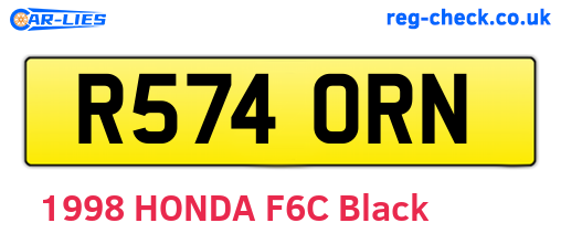 R574ORN are the vehicle registration plates.
