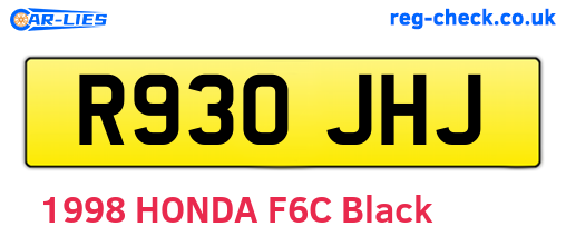 R930JHJ are the vehicle registration plates.