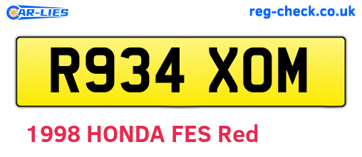 R934XOM are the vehicle registration plates.