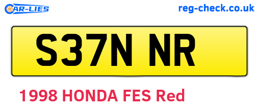 S37NNR are the vehicle registration plates.