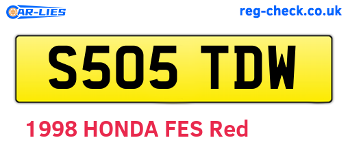 S505TDW are the vehicle registration plates.
