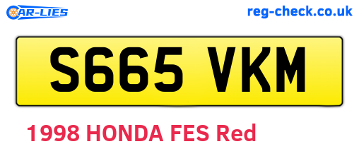 S665VKM are the vehicle registration plates.