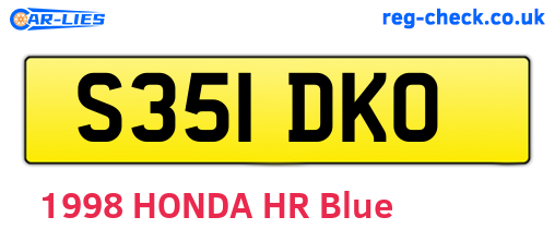 S351DKO are the vehicle registration plates.