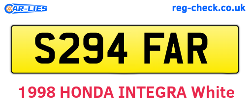 S294FAR are the vehicle registration plates.