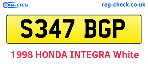 S347BGP are the vehicle registration plates.