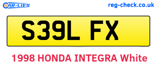 S39LFX are the vehicle registration plates.