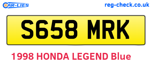 S658MRK are the vehicle registration plates.