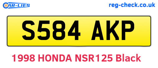 S584AKP are the vehicle registration plates.