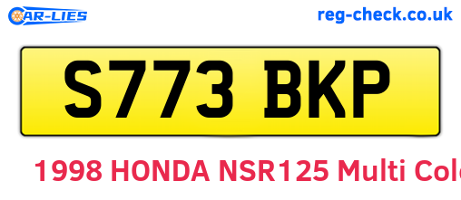 S773BKP are the vehicle registration plates.