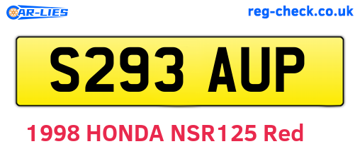 S293AUP are the vehicle registration plates.